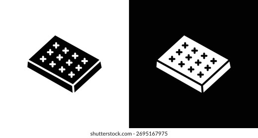 Vector del icono del colchón, muestra plana llena, pictograma sólido. Símbolo, ilustración del logotipo.