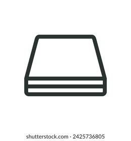 Mattress isolated icon, memory foam mattress vector symbol with editable stroke