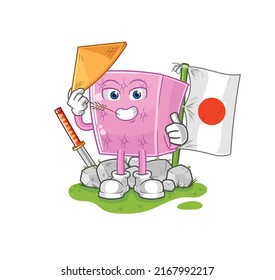 the mattress japanese vector. cartoon character