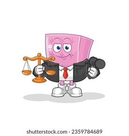 the mattress lawyer cartoon. cartoon mascot vector