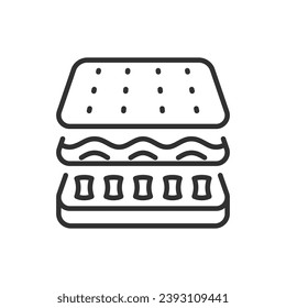 Mattress layers, linear icon. Line with editable stroke