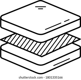 Mattress layers. Vector outline icon.