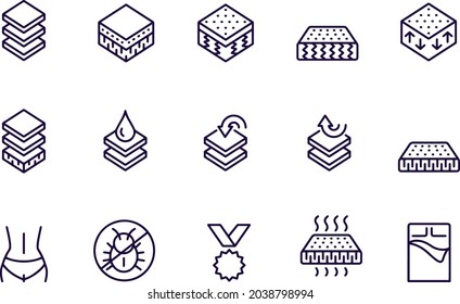Diseño vectorial de conjunto de iconos de la línea de ataque 