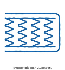 Mattress Metal Springs sketch icon vector. Hand drawn blue doodle line art Mattress Metal Springs sign. isolated symbol illustration