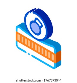 Mattress Metallic Weight Icon Vector. Isometric Mattress Metallic Weight sign. color isolated symbol illustration
