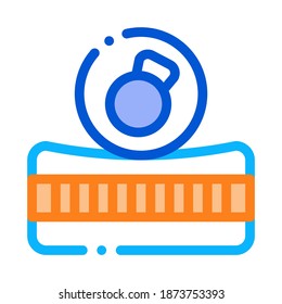 Mattress Metallic Weight Icon Vector. Outline Mattress Metallic Weight Sign. Isolated Contour Symbol Illustration