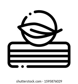 Mattress Nature Leaf Icon Vector. Outline Mattress Nature Leaf Sign. Isolated Contour Symbol Illustration