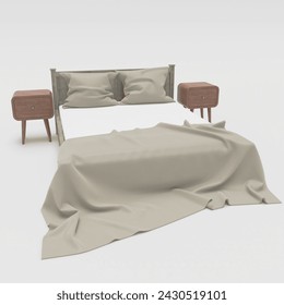 THE MATTRESS WITH THE NIGHT IS PROVIDED WITH A WHITE BACKGROUND