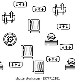 Mattress Orthopedic Seamless Pattern Vector Thin Line. Illustrations