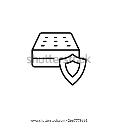 Mattress Protection Concept With Shield Icon On Transparent Background