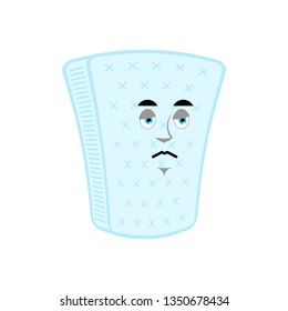 Mattress sad emoji. squab sorrowful emotions. panicked Vector illustration