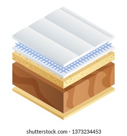 Mattress section icon. Isometric of mattress section vector icon for web design isolated on white background