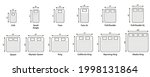 Mattress Sizes and Bed Dimensions. Dimension Measurements for Crib, Small Single, Twin, Full or Double, Queen and King Size Bed. Different Mattress Line Icons. Editable stroke. Vector illustration.