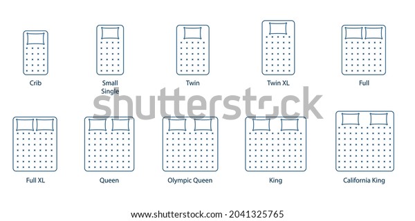 Mattress Sizes Chart Line Icon Clipart: Stockvector (rechtenvrij ...