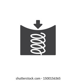 Mattress spring vector icon. filled flat sign for mobile concept and web design. Orthopedic spring glyph icon. Symbol, logo illustration. Vector graphics