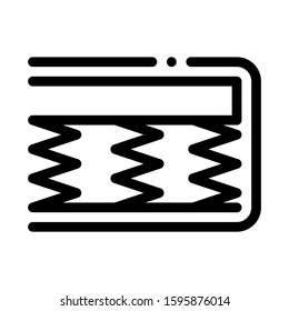 Mattress Springs Foam Icon Vector. Outline Mattress Springs Foam Sign. Isolated Contour Symbol Illustration