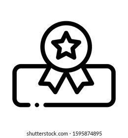 Mattress Star Medal Icon Vector. Outline Mattress Star Medal Sign. Isolated Contour Symbol Illustration