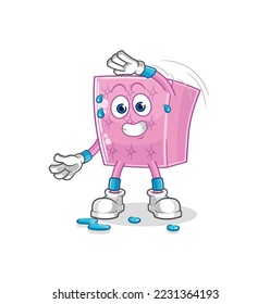 the mattress stretching character. cartoon mascot vector