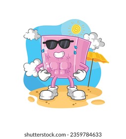 el colchón para tomar el sol en verano. vector de caracteres