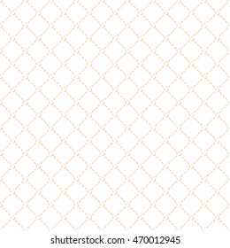 Mattress Texture Single Stitch Seamless Pattern - Orange Elements on White Background - Flat Graphic Style
