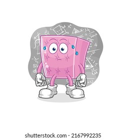 the mattress thinking hard vector. cartoon character