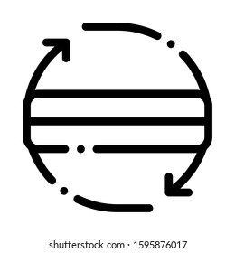 Mattress Two Side Arrow Icon Vector. Outline Mattress Two Side Arrow Sign. Isolated Contour Symbol Illustration
