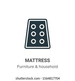 Mattress vector icon on white background. Flat vector mattress icon symbol sign from modern furniture and household collection for mobile concept and web apps design.