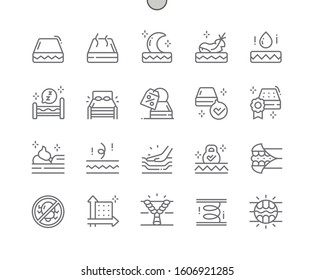 Mattress Well-crafted Pixel Perfect Vector Thin Line Icons 30 2x Grid for Web Graphics and Apps. Simple Minimal Pictogram