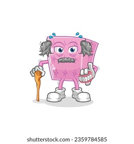 el colchón de pelo blanco anciano. vector de caracteres