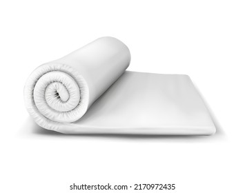 The mattress is white on a white background. Vector illustration.