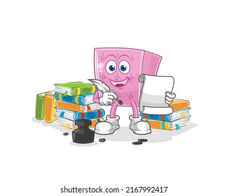 the mattress writer vector. cartoon character