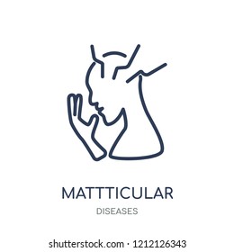 Mattticular syndrome icon. Mattticular syndrome linear symbol design from Diseases collection. Simple outline element vector illustration on white background.