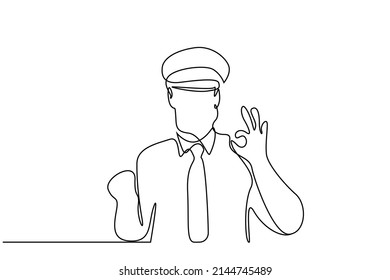 a mature airplane pilot doing the okay positive sign