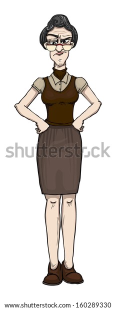 Download Mature Angry Woman Vector Illustration Stock Vector (Royalty Free) 160289330