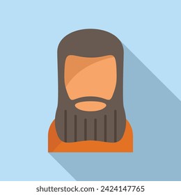 Mature beard man icon flat vector. Portrait male. Model aged goatee