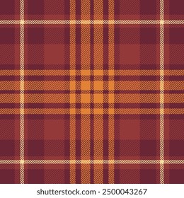 Mature check pattern vector, size tartan seamless plaid. King texture textile fabric background in red and orange colors palette.