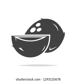 Mature coconut icon vector isolated