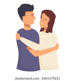 Mature couple embrace icon cartoon vector. Lovely person. Funny smiling