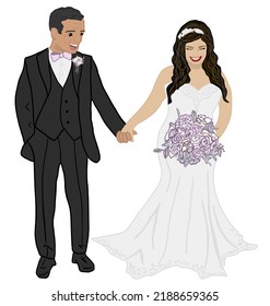 Mature couple wedding, holding hands, bride, groom,  gray hair, old people wedding