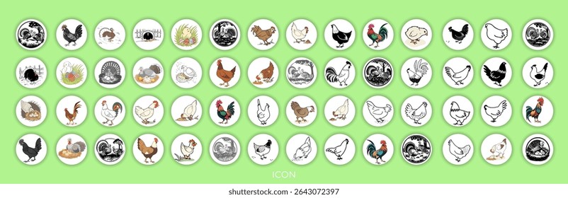 A mature, gray and white turkey hen is centered in a nest of straw. She is brooding over three eggs, with two small, light yellow chicks visible near the eggs. The turkey is positioned in a slightly c