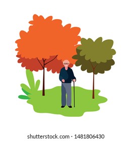 mature man character in the landscape