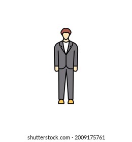 Mature man сolor line icon. Different stages person's life. Pictogram for web page, mobile app, promo. UI UX GUI design element. Editable stroke.