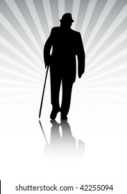 Mature man silhouette