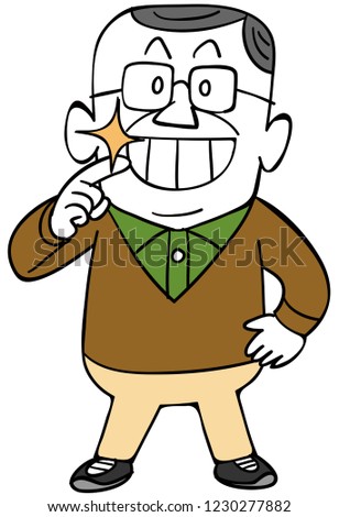 A mature man who boasts beautiful teeth Mature Man Who Boasts Beautiful Teeth Stock Vector (Royalty Free ...