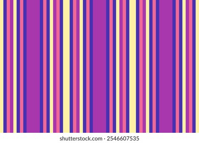 Mature pattern vertical lines, nostalgic fabric vector textile. African seamless texture background stripe in indigo and pink colors palette.