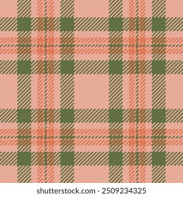 Mature vector pattern check, postcard texture plaid textile. Preppy fabric tartan seamless background in red and green colors palette.