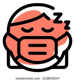 mature woman sleeping while wearing the mask