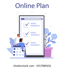 Maturity stage online service or platform. Project life cycle period. Business project implementation and development. Online plan. Vector flat illustration