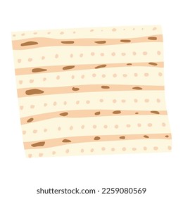 Matzah or matzo, unleavened bread for Pesach, Jewish holiday of Passover, isolated on white background, design element