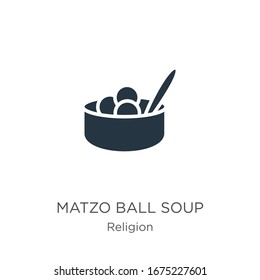 Matzo ball soup icon vector. Trendy flat matzo ball soup icon from religion collection isolated on white background. Vector illustration can be used for web and mobile graphic design, logo, eps10